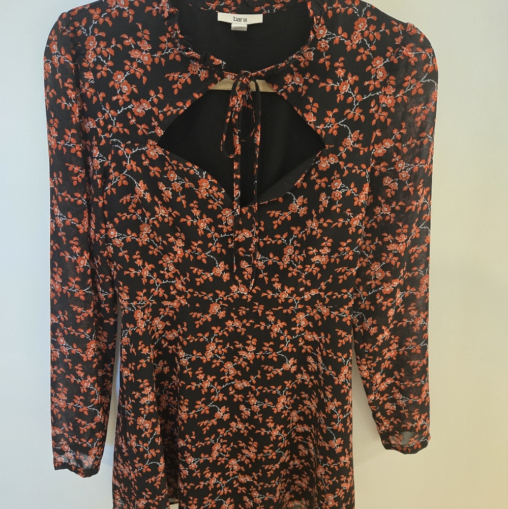 Floral Black and Red Dress